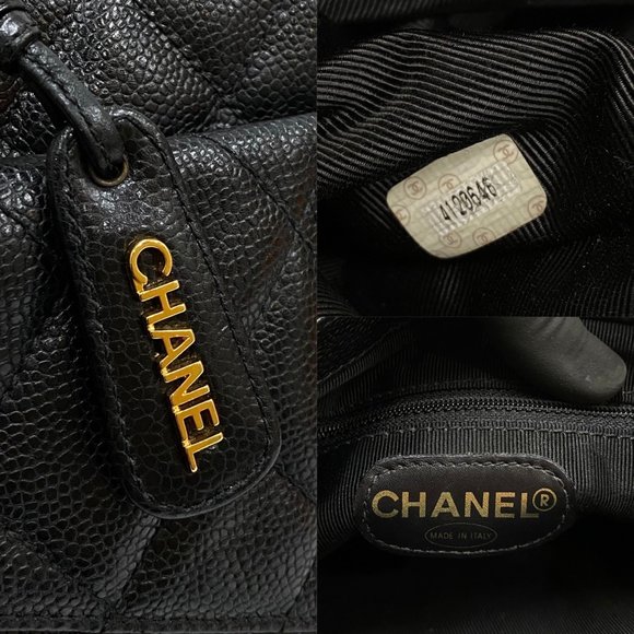 CHANEL Chanel Matelasse Caviar Skin Leather Genuine Turnlock Chain Semi Shoul... - Picture 3 of 10